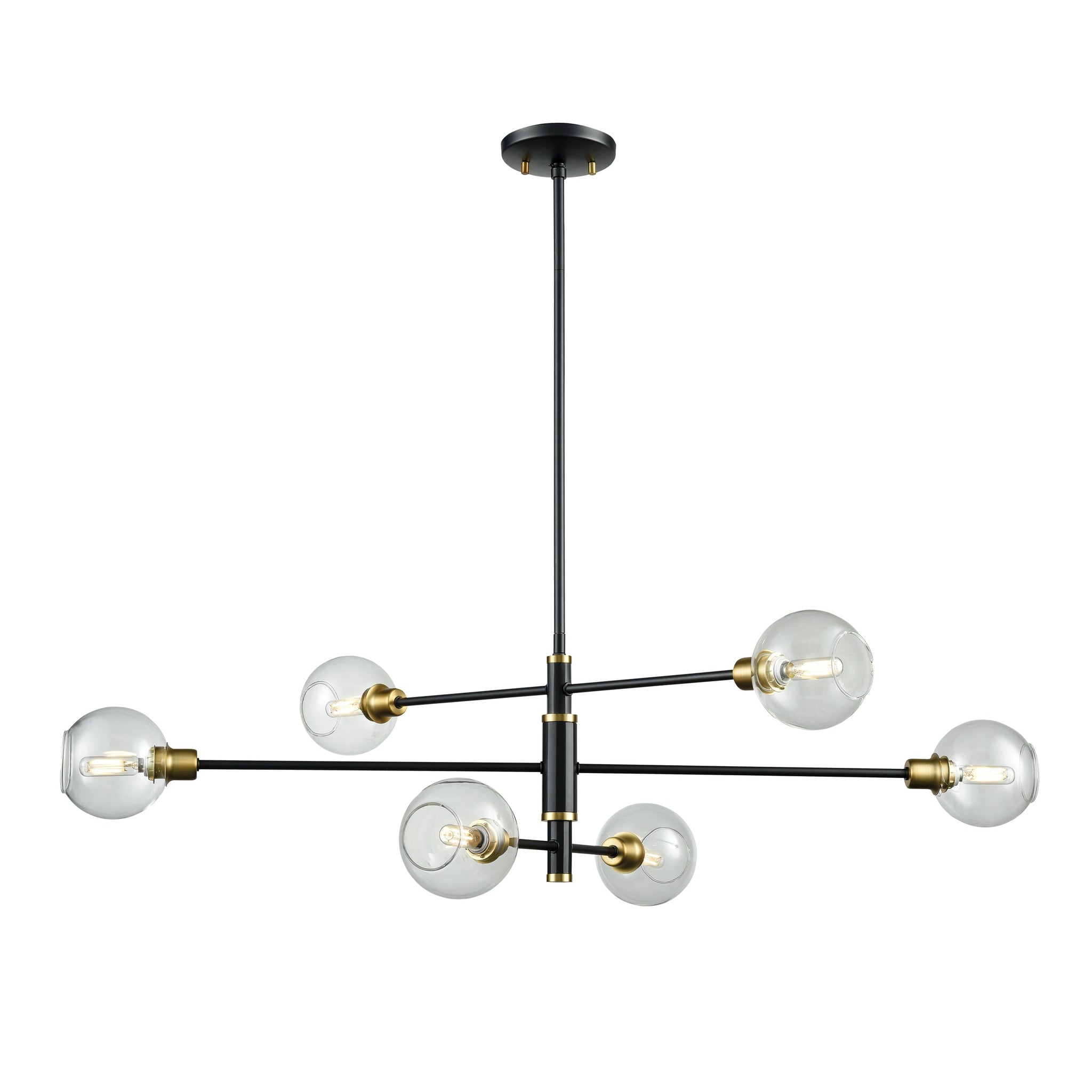 Ocean Drive Linear Suspension Venetian Brass and Graphite with Clear Glass