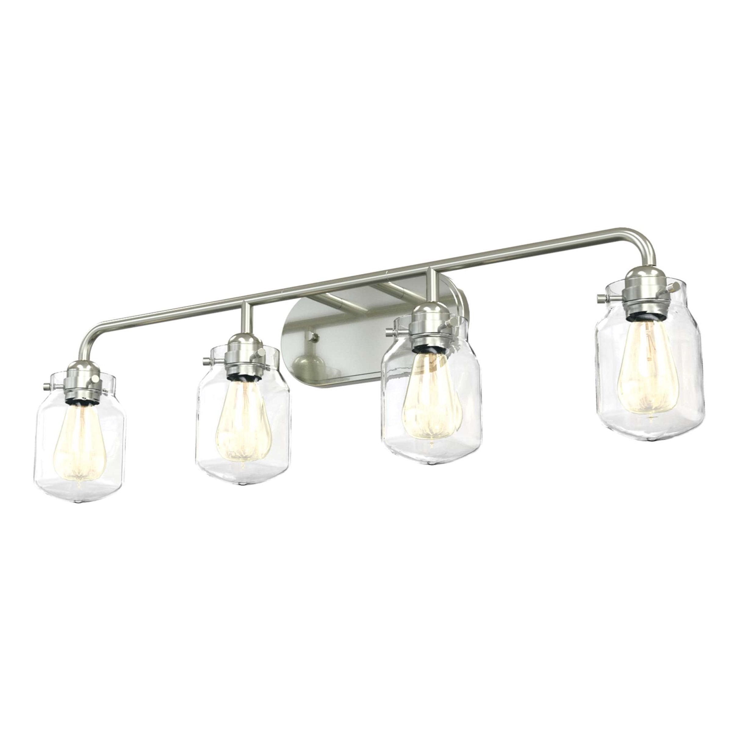 Lexington Vanity Light Satin Nickel with Clear Glass