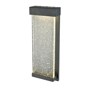 Nieuport AC LED Outdoor Wall Light Black with Clear Seedy Glass