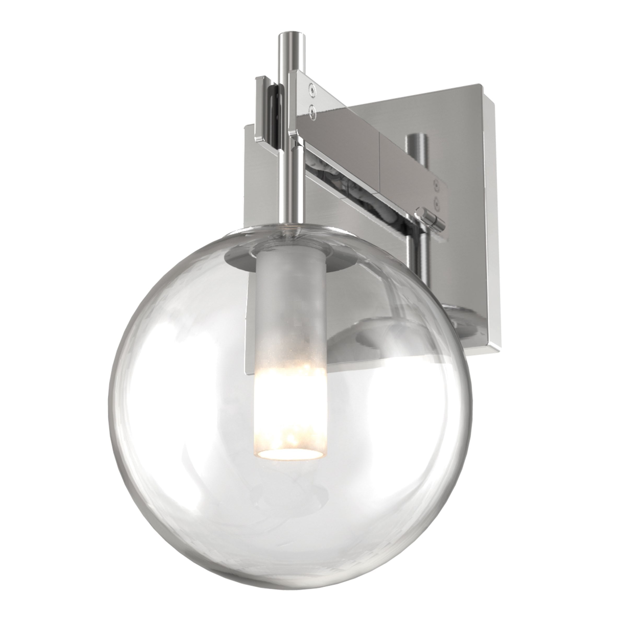 Courcelette Sconce Chrome with Clear Glass