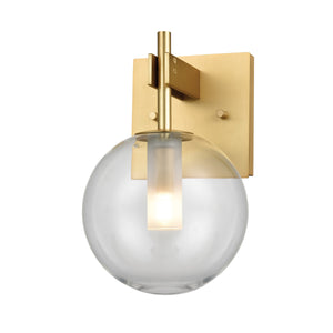 Courcelette Sconce Venetian Brass with Clear Glass