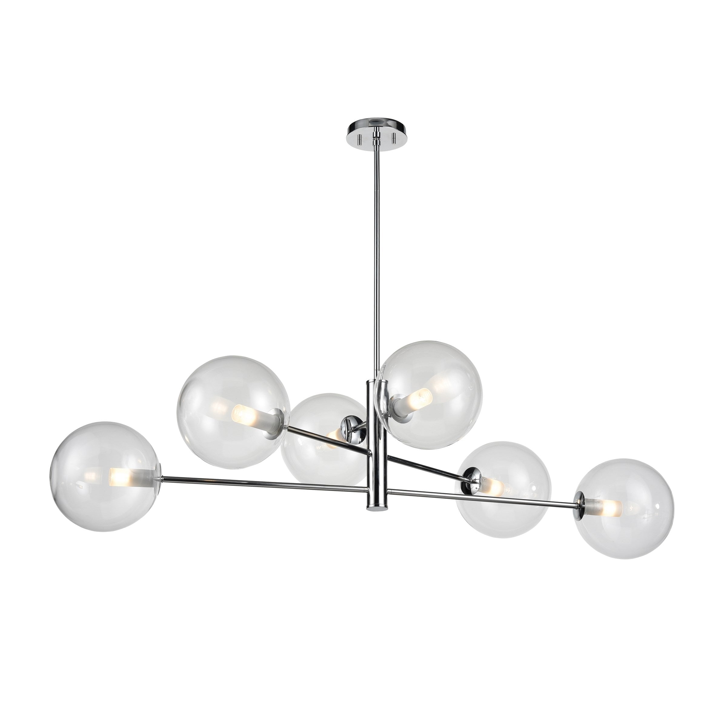 Courcelette Linear Suspension Chrome with Clear Glass
