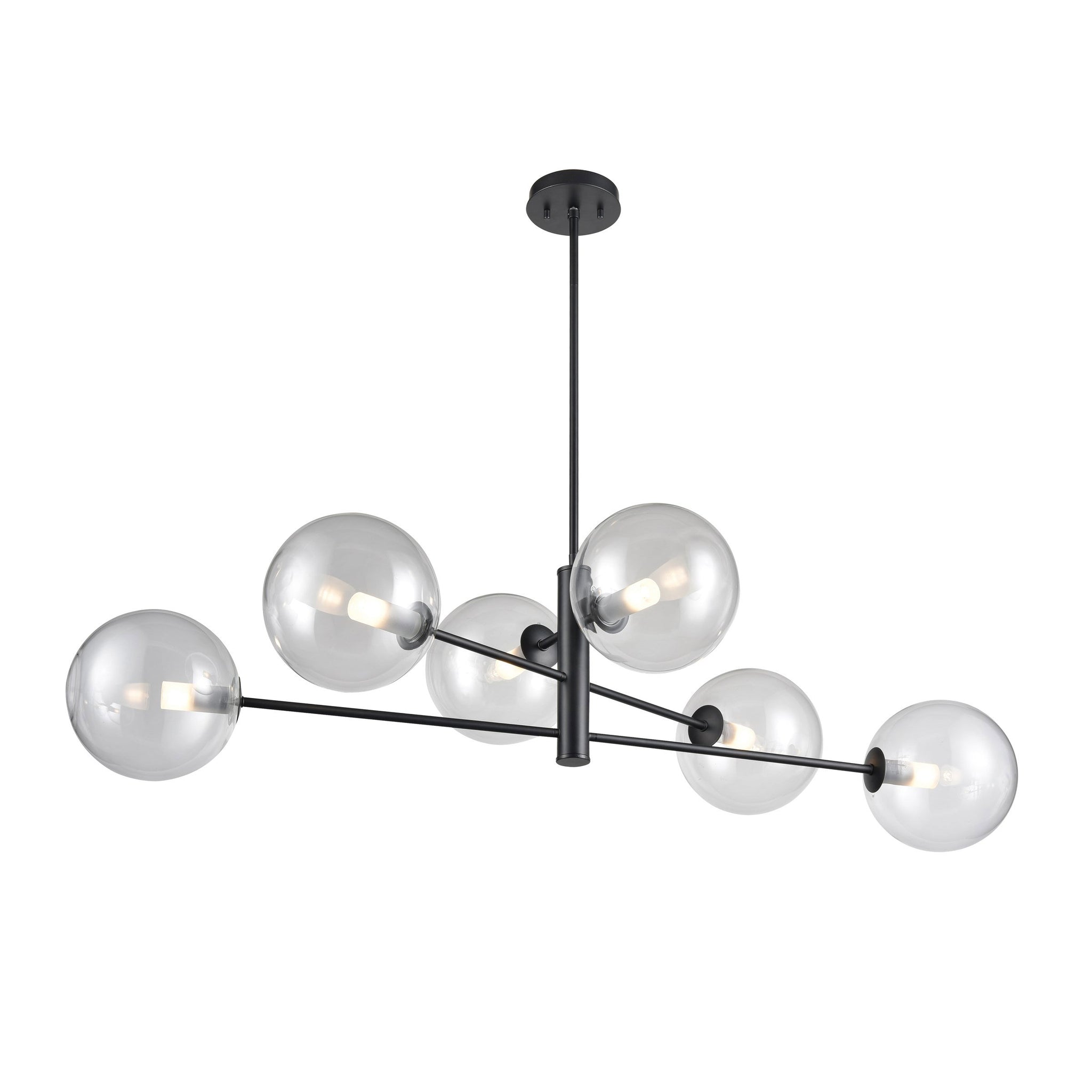 Courcelette Linear Suspension Graphite with Clear Glass