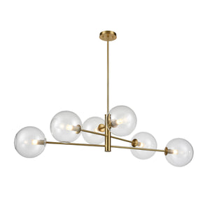 Courcelette Linear Suspension Venetian Brass with Clear Glass