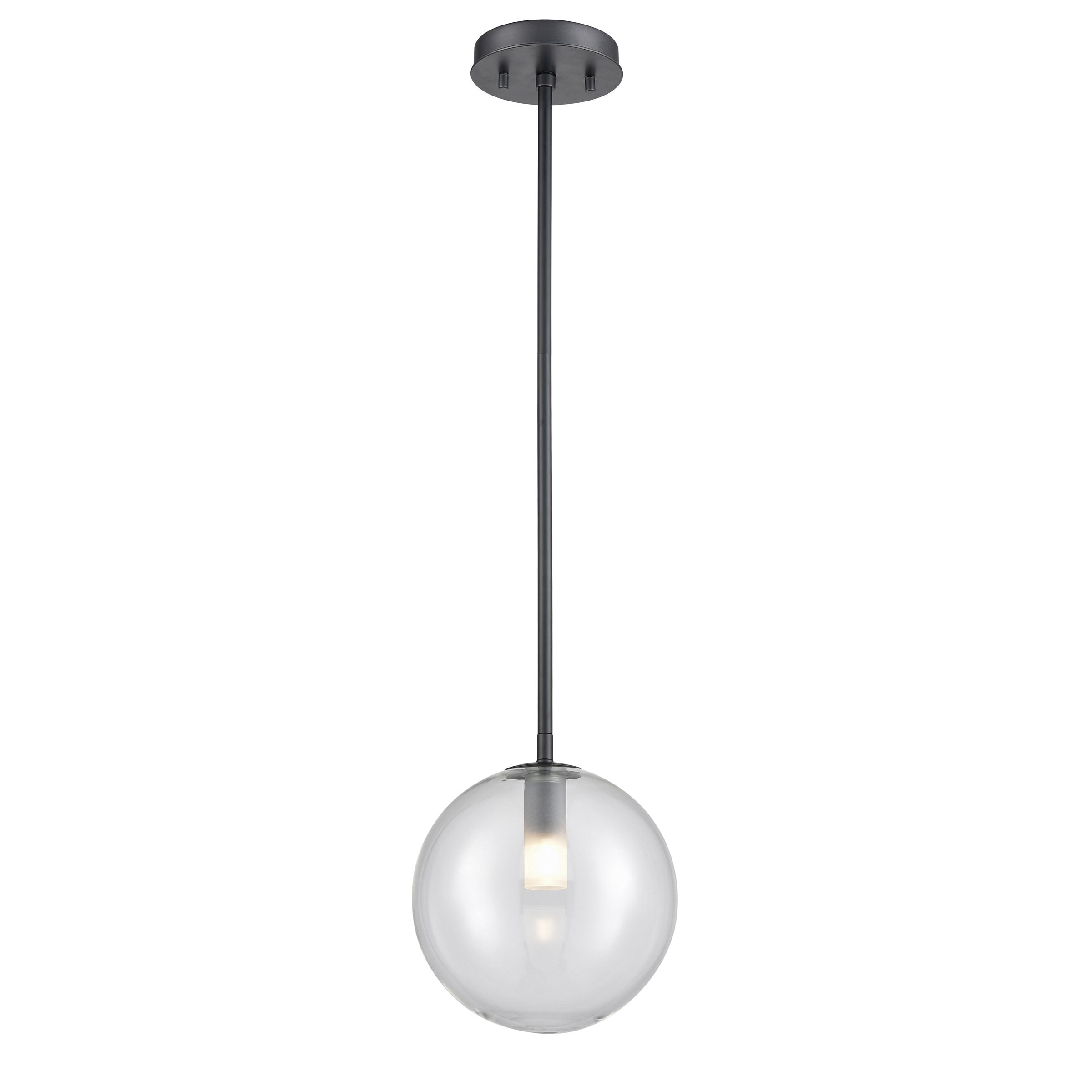 Courcelette Pendant Graphite with Clear Glass