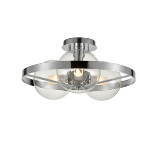 Courcelette Semi Flush Mount Chrome with Clear Glass
