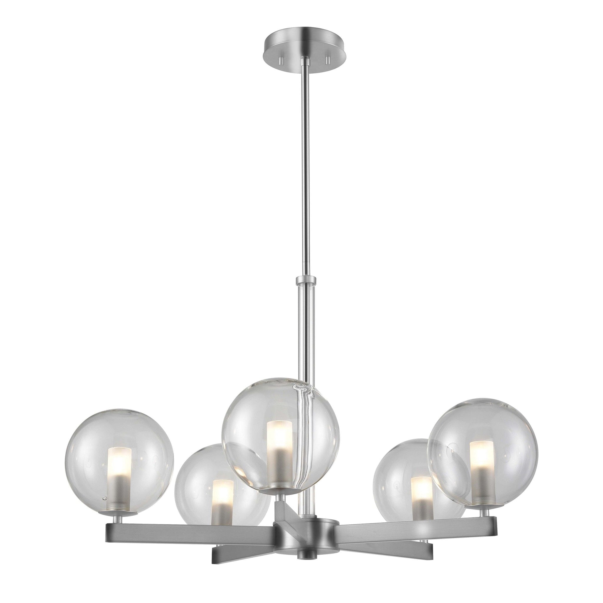 Courcelette Chandelier Chrome with Clear Glass