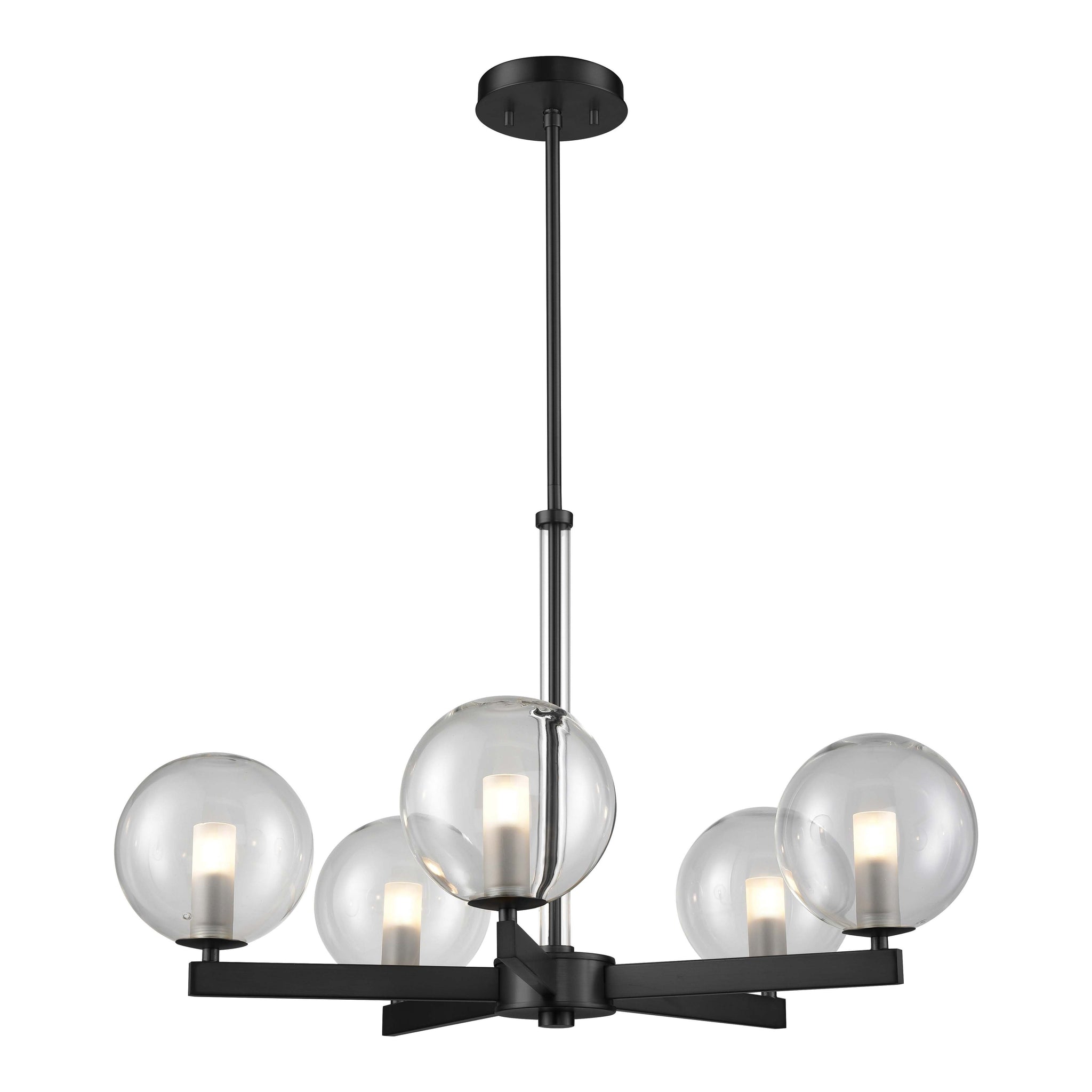 Courcelette Chandelier Graphite with Clear Glass