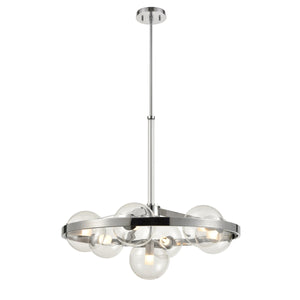 Courcelette Chandelier Chrome with Clear Glass