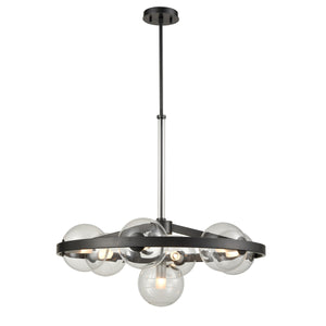 Courcelette Chandelier Graphite with Clear Glass