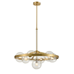 Courcelette Chandelier Venetian Brass with Clear Glass