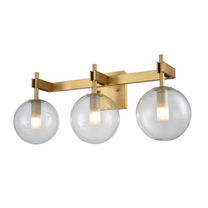 Courcelette Vanity Light Venetian Brass with Clear Glass