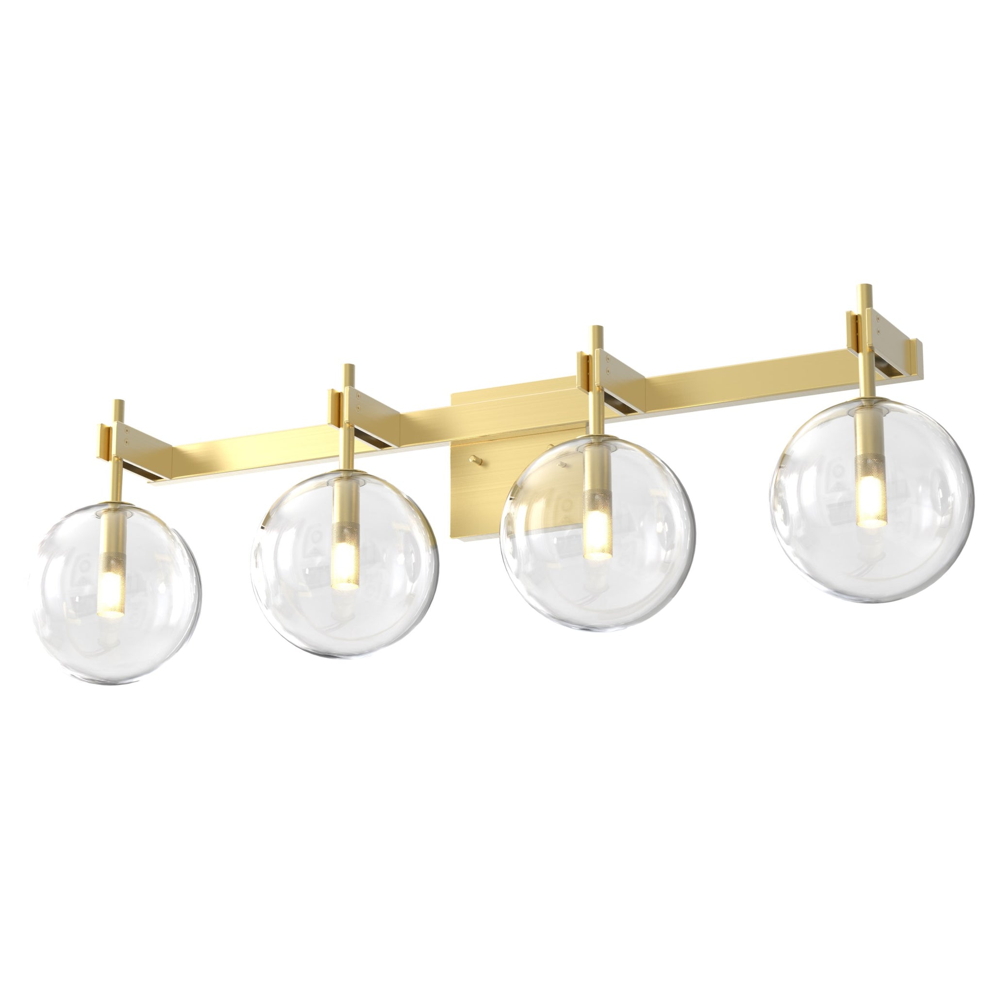 Courcelette Vanity Light Venetian Brass with Clear Glass