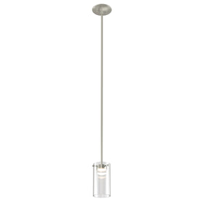 Lucerne AC LED Pendant Satin Nickel with Clear Glass