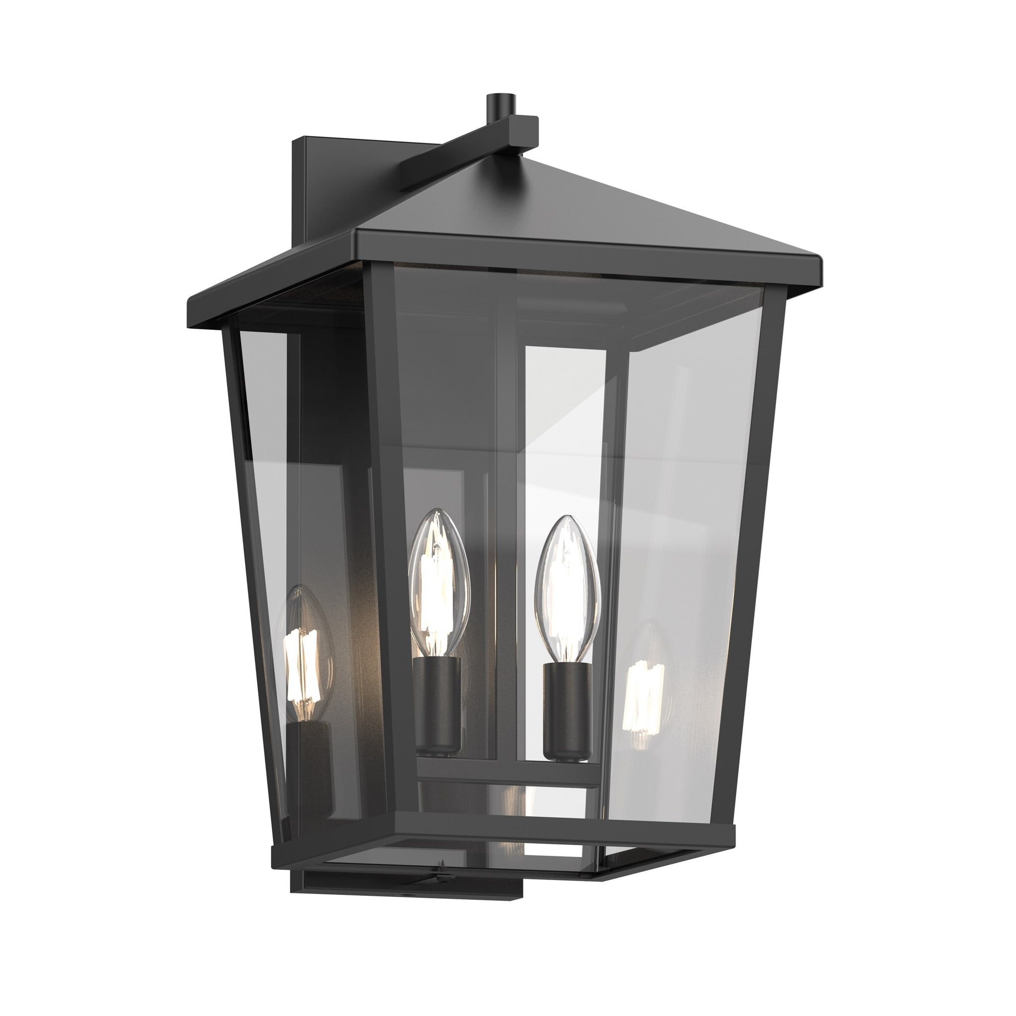 Laurentian Outdoor Wall Light Black with Clear Glass
