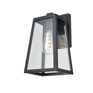 Moraine Outdoor Wall Light Black with Clear Glass