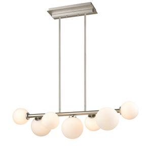 Alouette Linear Suspension Chrome and Buffed Nickel with Half Opal Glass