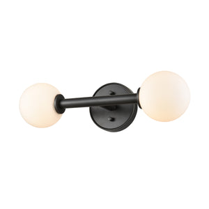 Alouette Vanity Light Graphite with Half Opal Glass