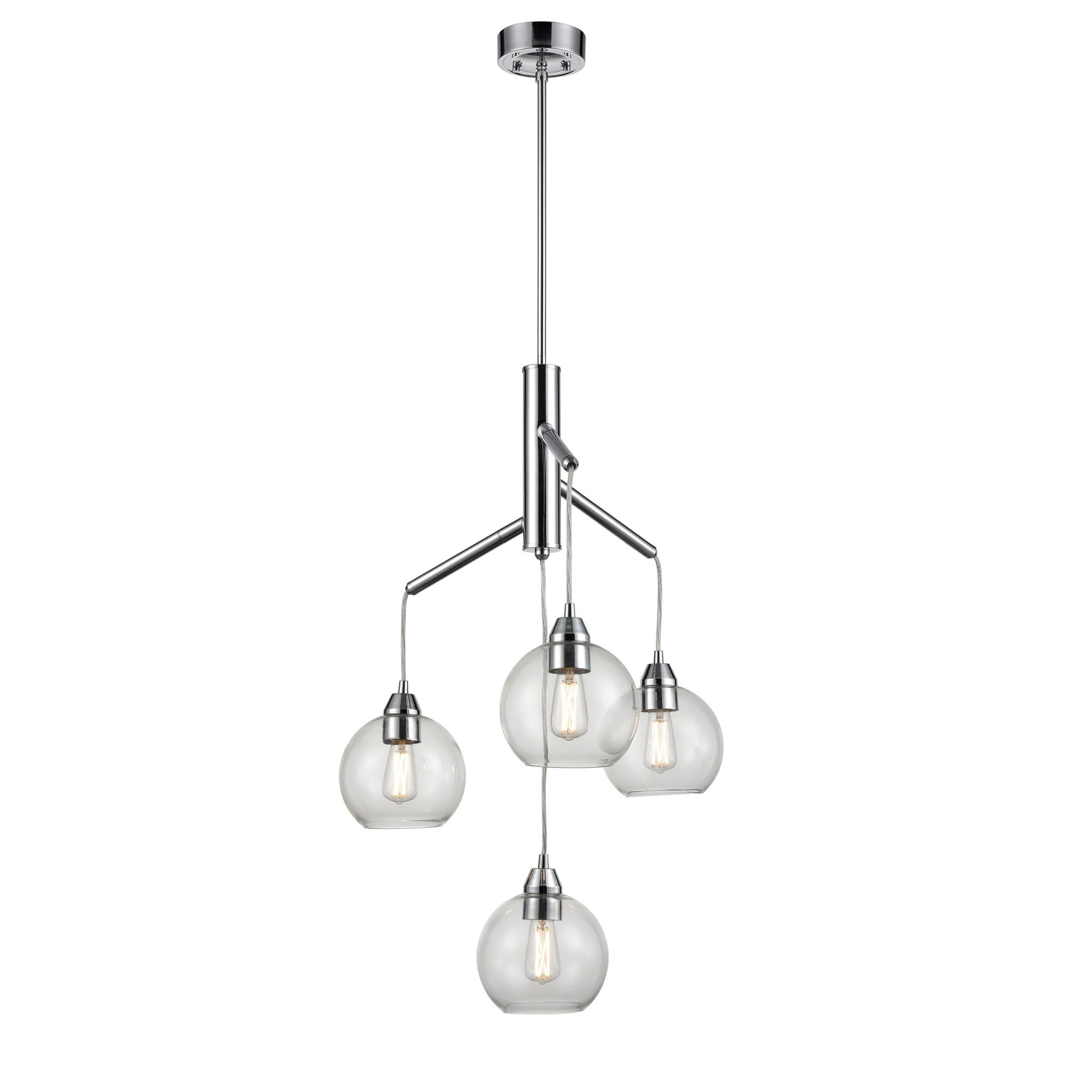 Andromeda Chandelier Chrome with Clear Glass