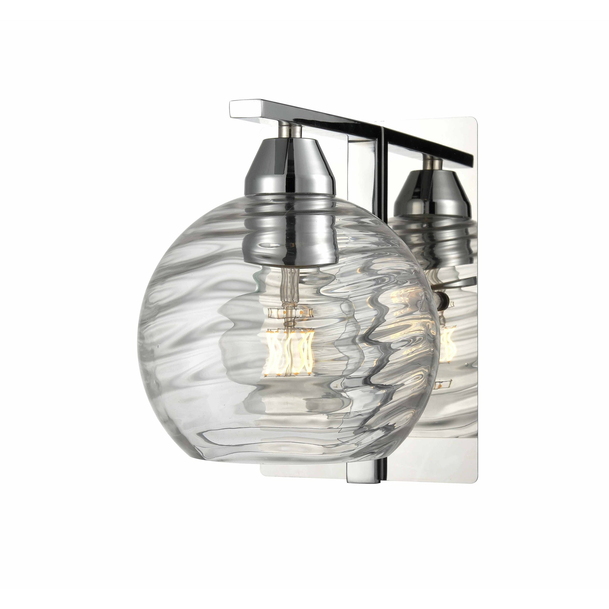 Tropea Sconce Chrome with Ripple Glass