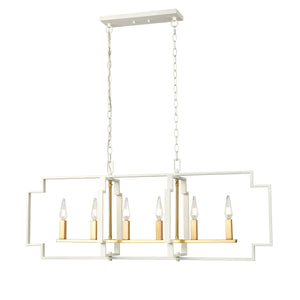 Provence Linear Suspension Venetian Brass and Matte White