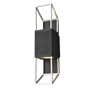 Ionic Outdoor Wall Light Black and Stainless Steel