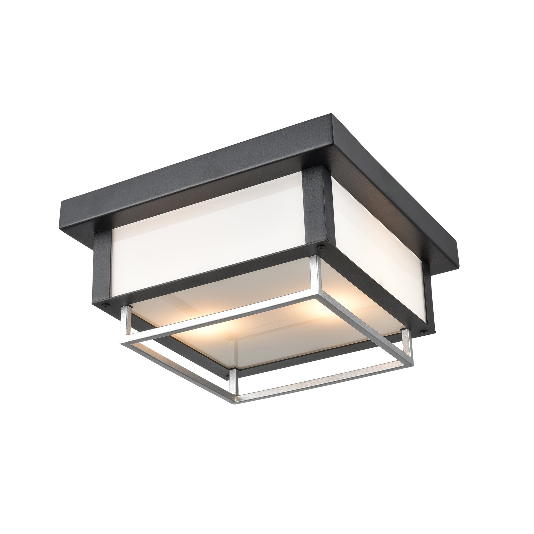 Ionic Outdoor Ceiling Light Black and Stainless Steel