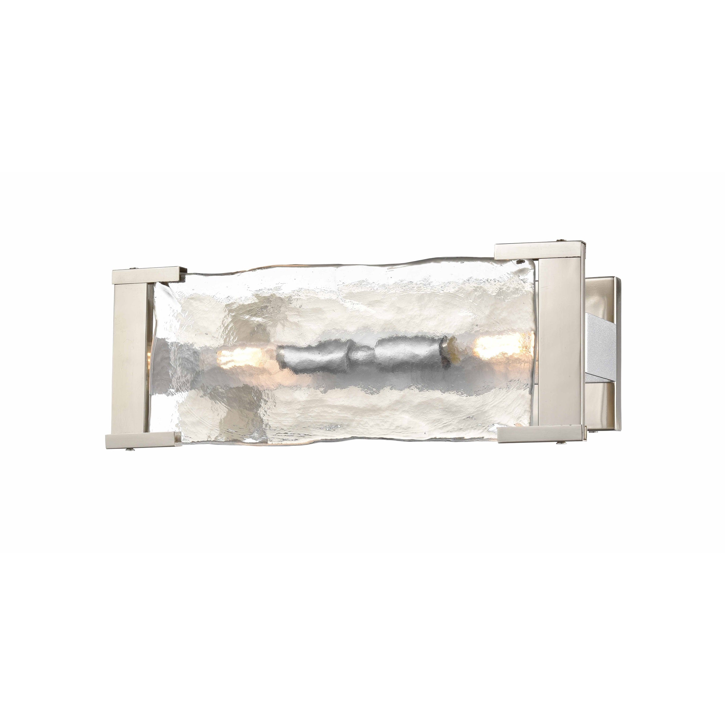 Georgian Bay Vanity Light Chrome and Buffed Nickel with Artisinal Water Glass