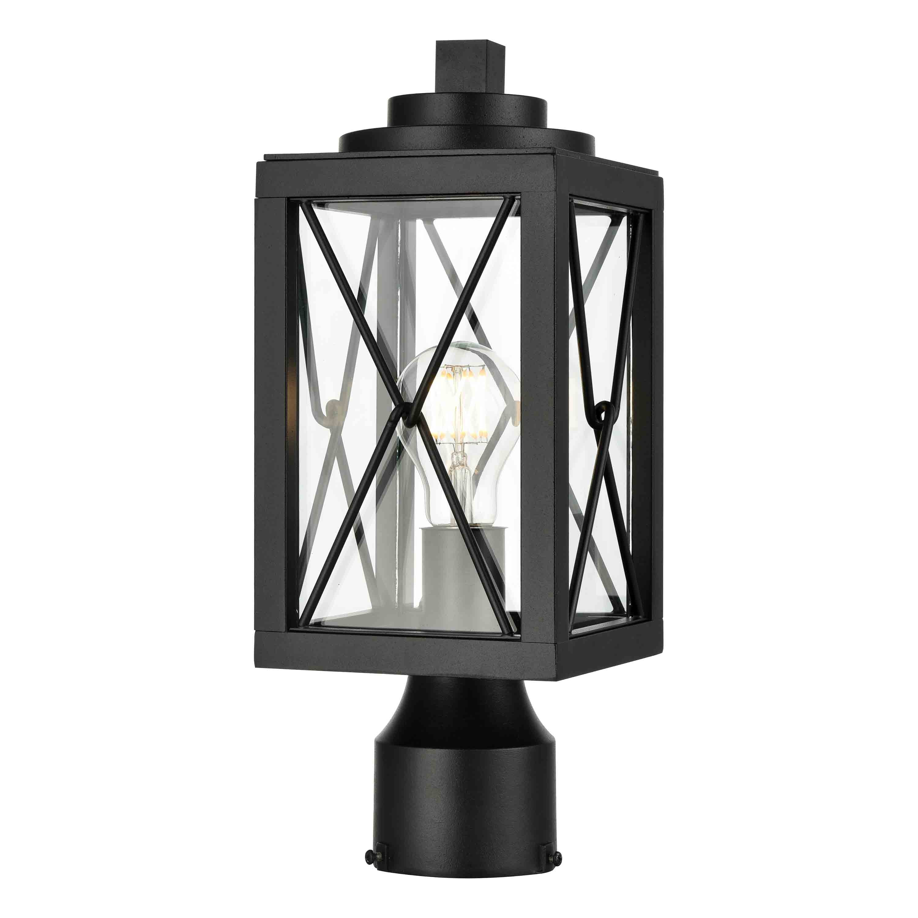 County Fair Outdoor Post Light Black with Clear Glass