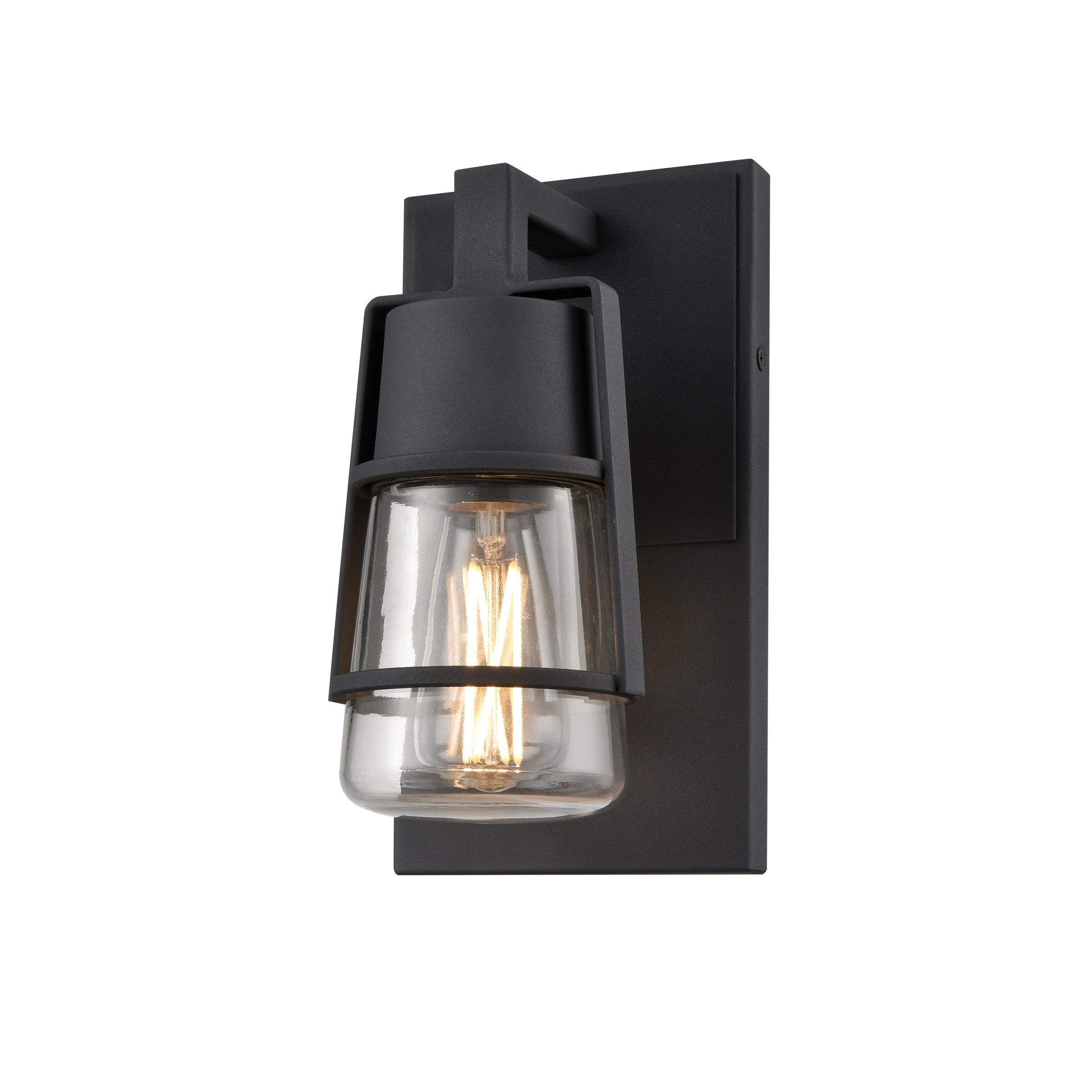 Lake of the Woods Outdoor Sconce Black with Clear Glass