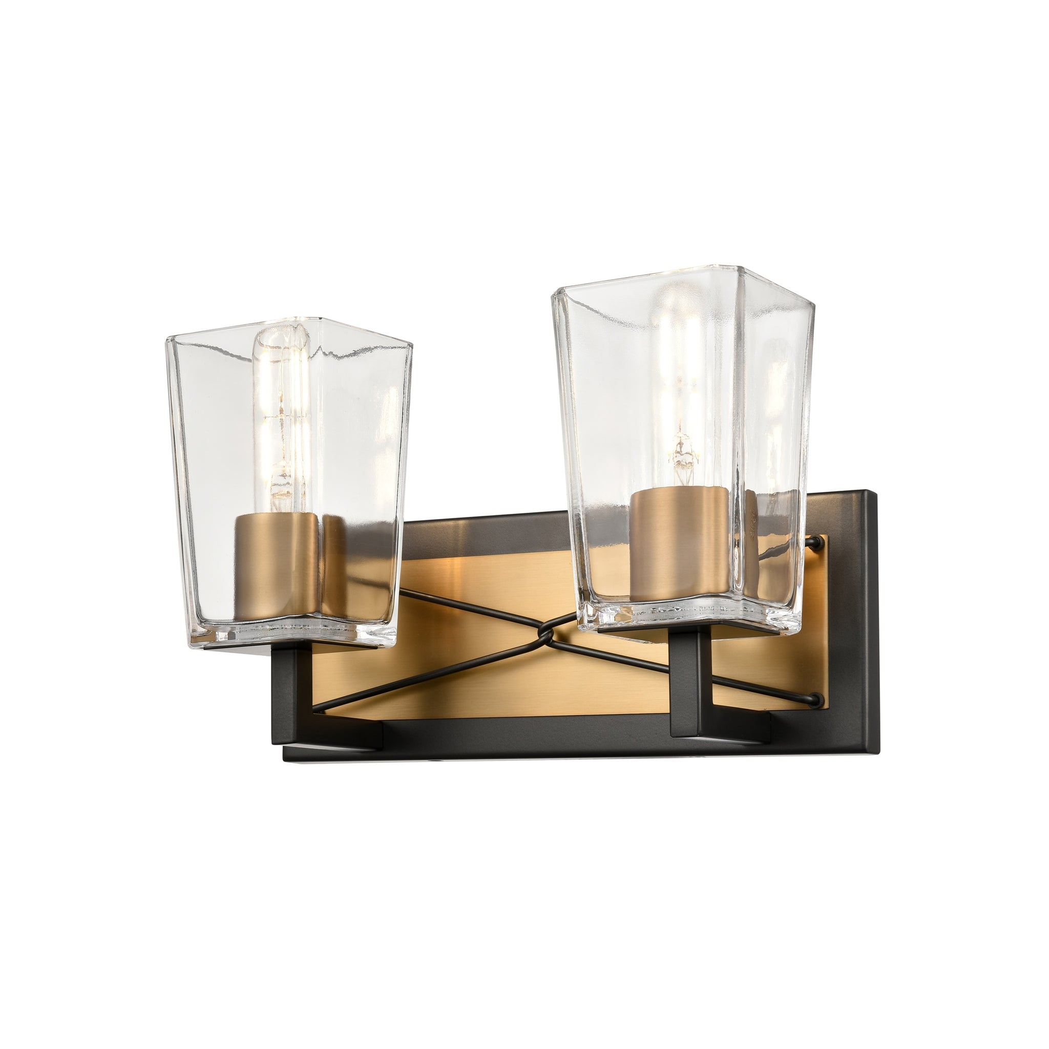 Riverdale Vanity Light Brass and Graphite with Clear Glass