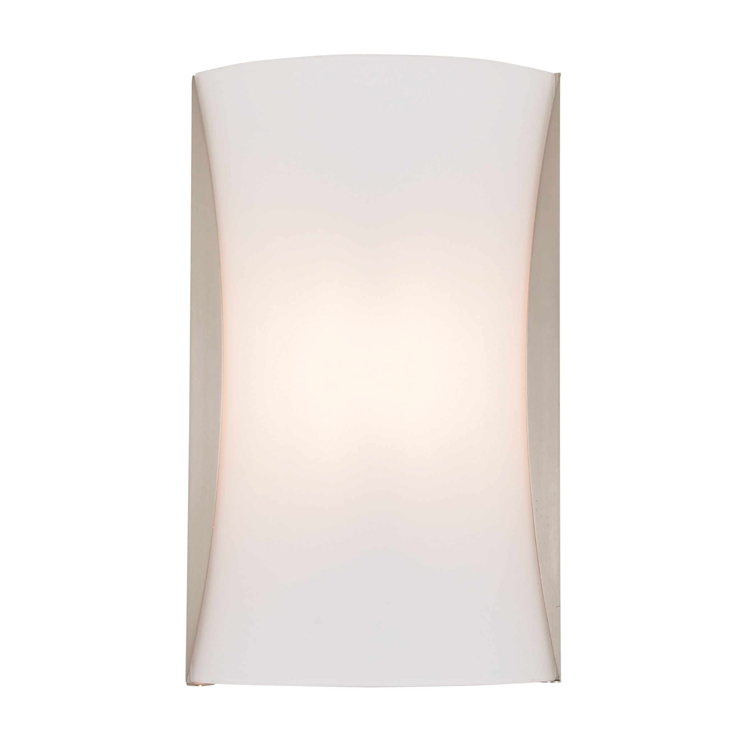 Kingsway AC LED Sconce Satin Nickel with Half Opal Glass