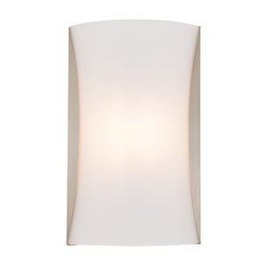Kingsway AC LED Sconce Satin Nickel with Half Opal Glass