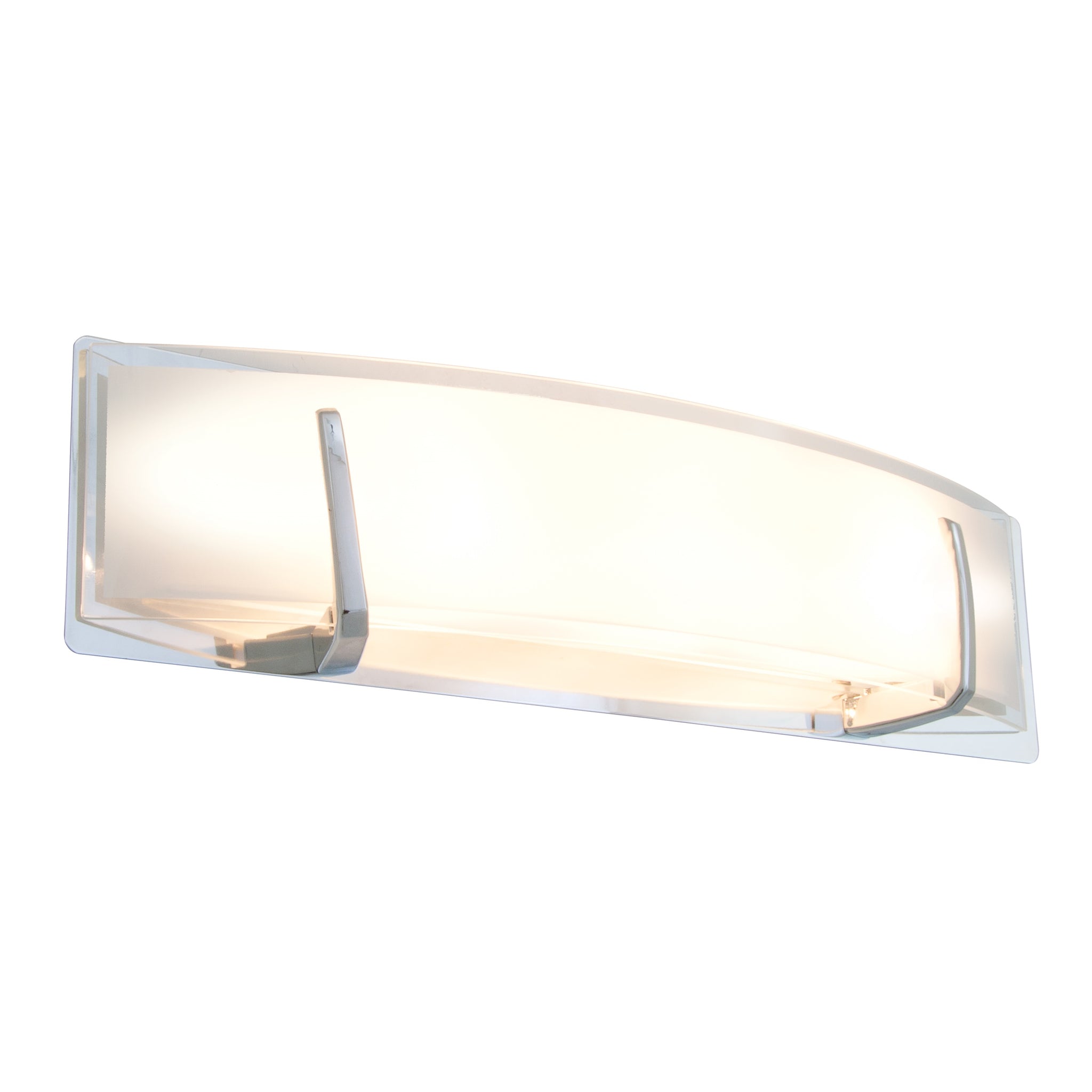Hyperion Vanity Light Chrome with Half Opal Glass