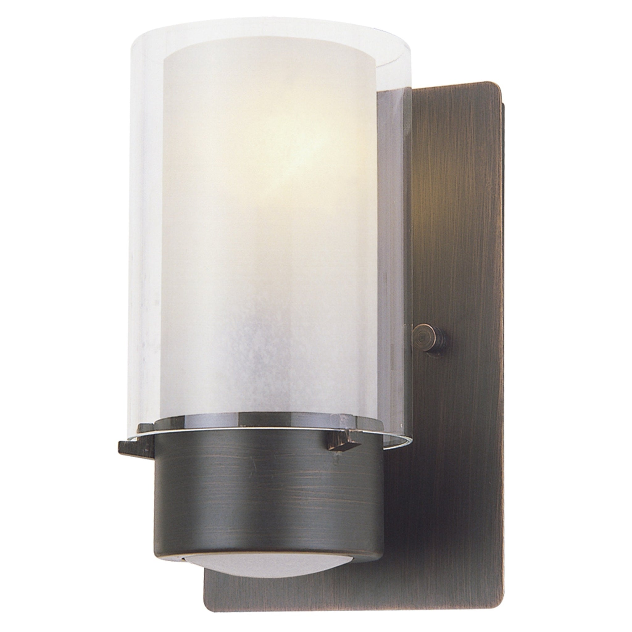 Essex Sconce Oil Rubbed Bronze with Half Opal Glass