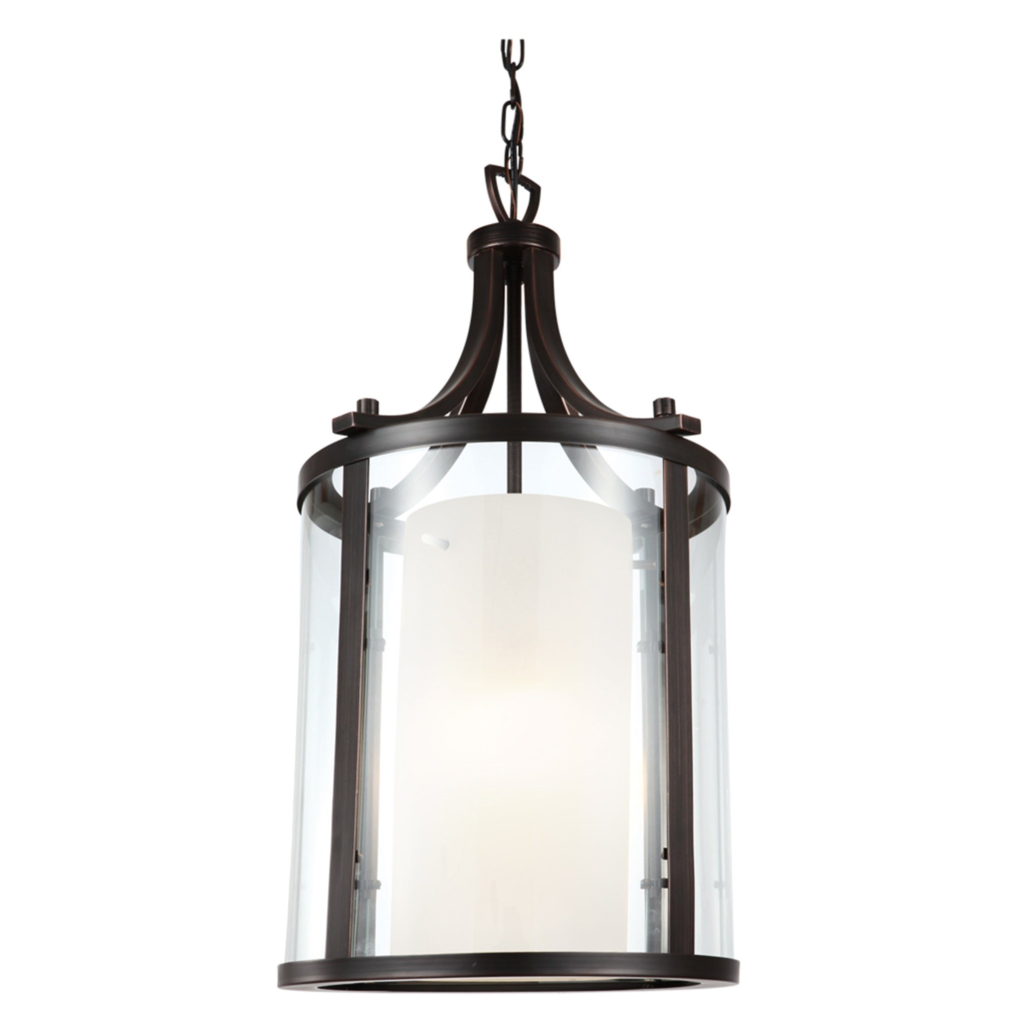 Essex Pendant Oil Rubbed Bronze with Half Opal Glass