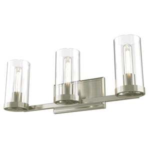 Erin Vanity Light Buffed Nickel with Clear Glass