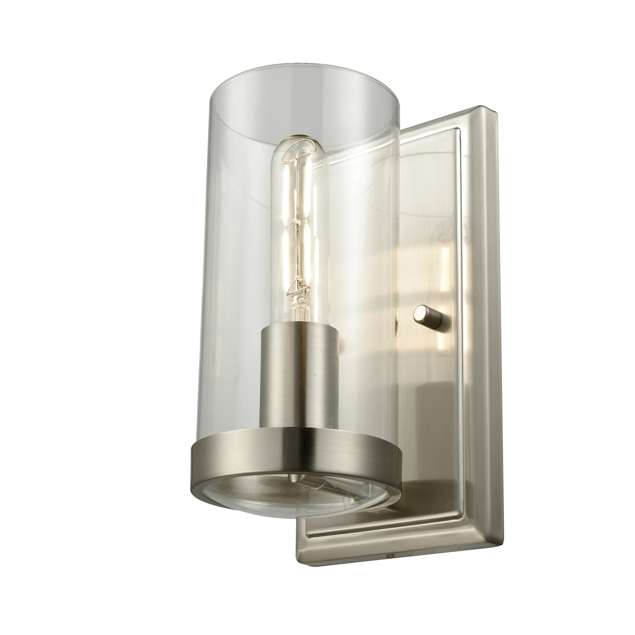 Erin Sconce Buffed Nickel with Clear Glass