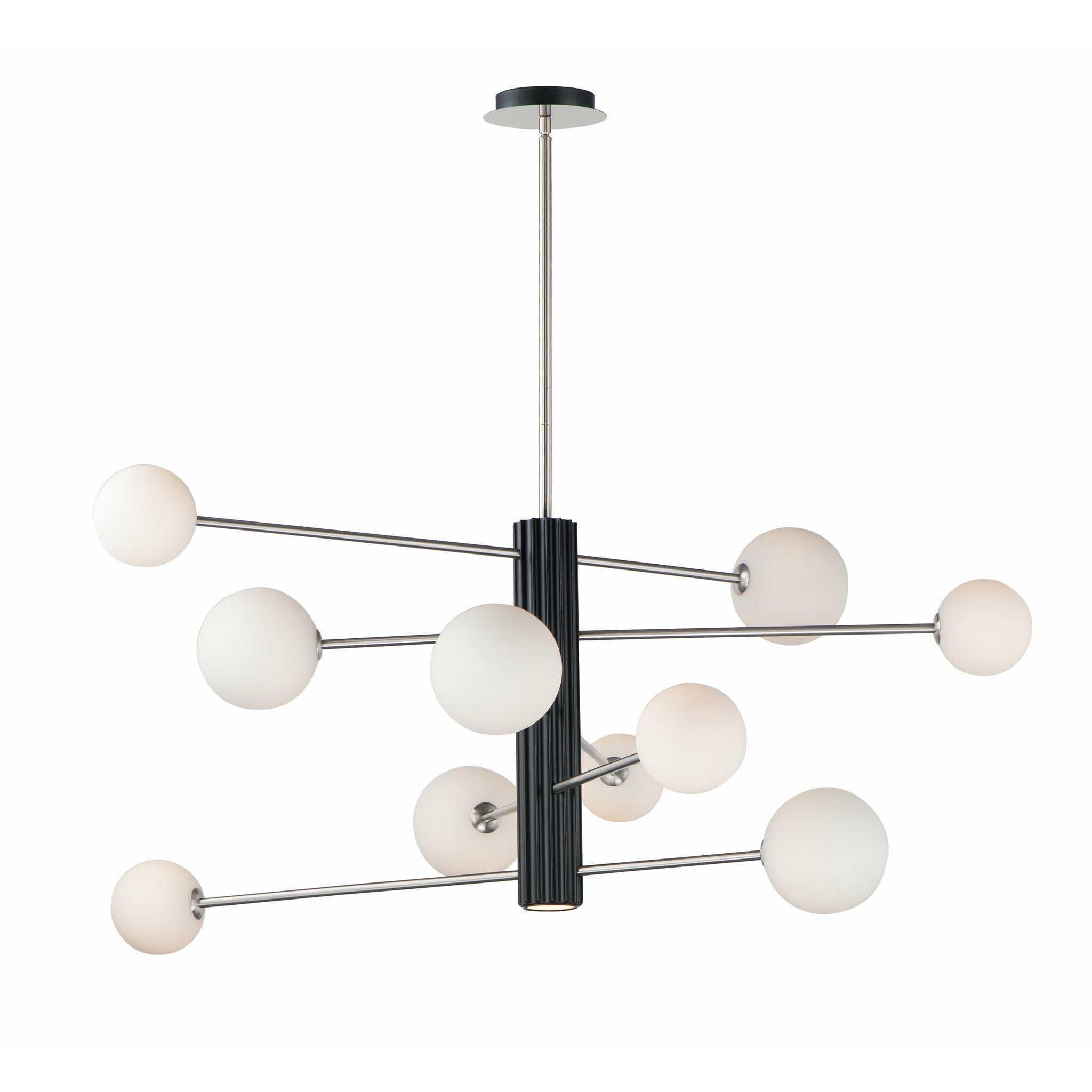 Cog Chandelier Black / Satin Nickel