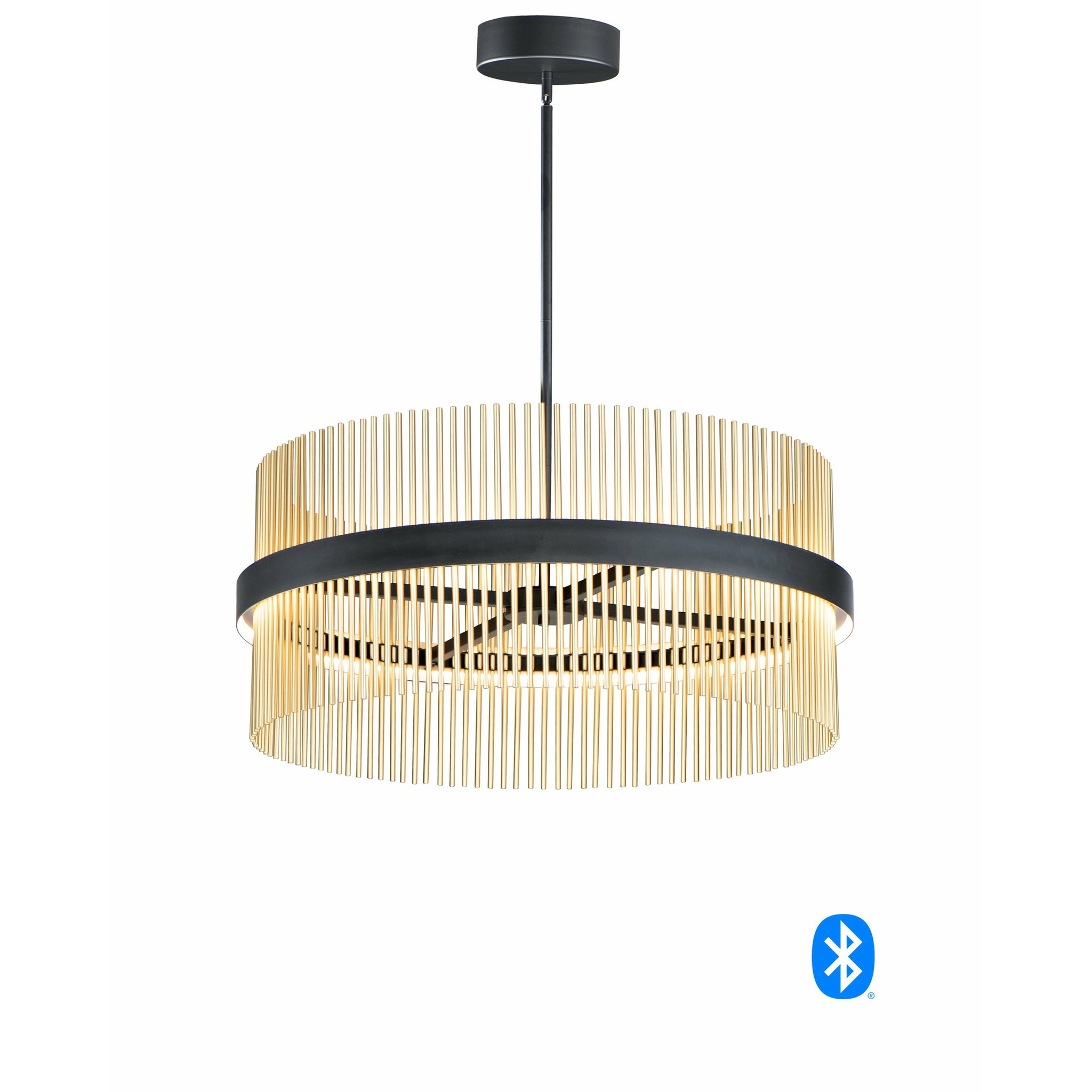 Chimes Pendant Black / Satin Brass