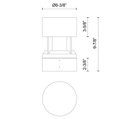 Novato 10" Exterior Bollard