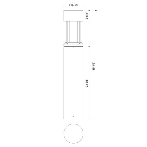 Novato 36" Exterior Bollard