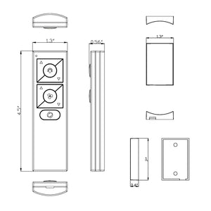 6-Speed Ceiling Fan Wireless RF Remote Control with Wall Cradle