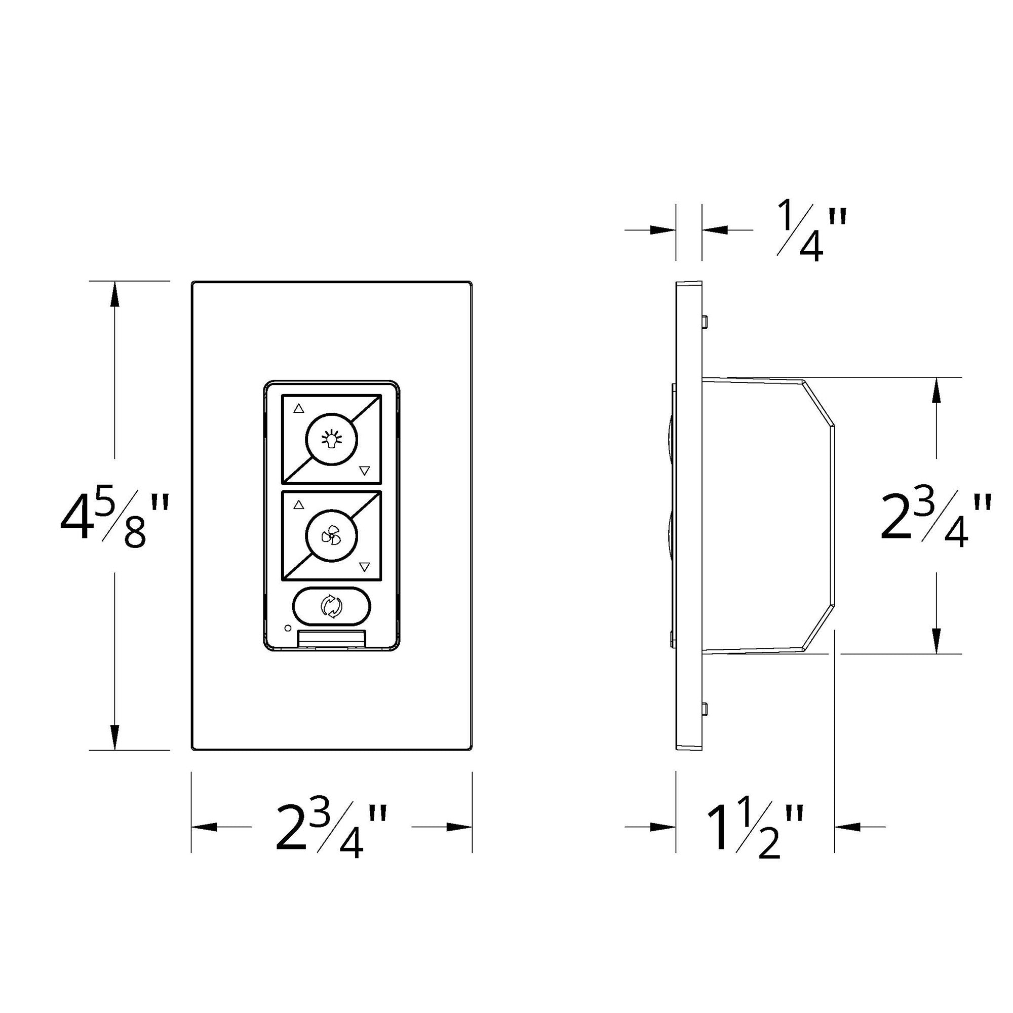 6-Speed Bluetooth Ceiling Fan Wall Control with Single Pole Wallplate