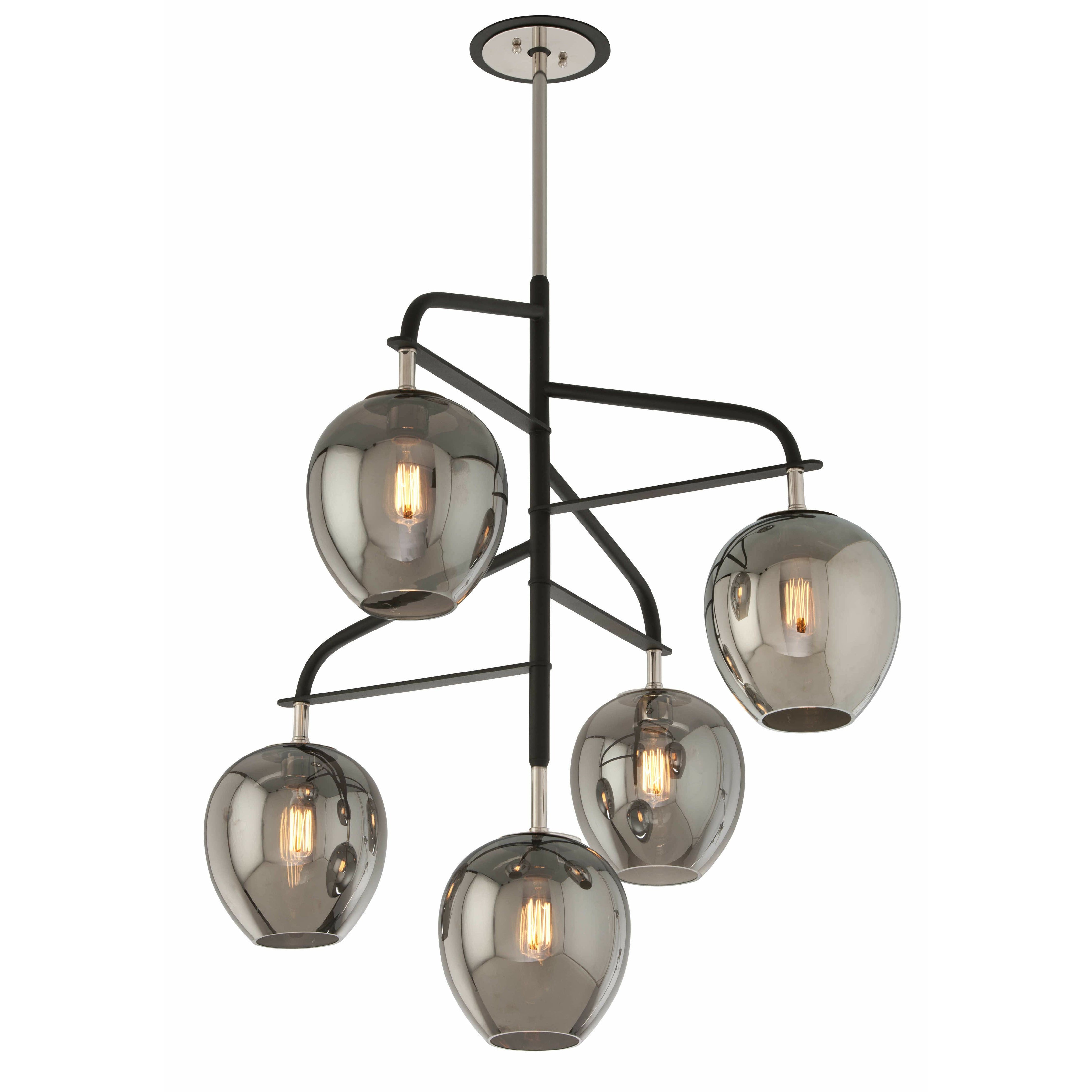 Odyssey Chandelier Carbide Blk & Pol Nickel