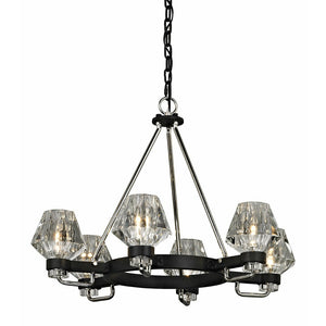 Faction Chandelier Forged Iron Polished Nickel
