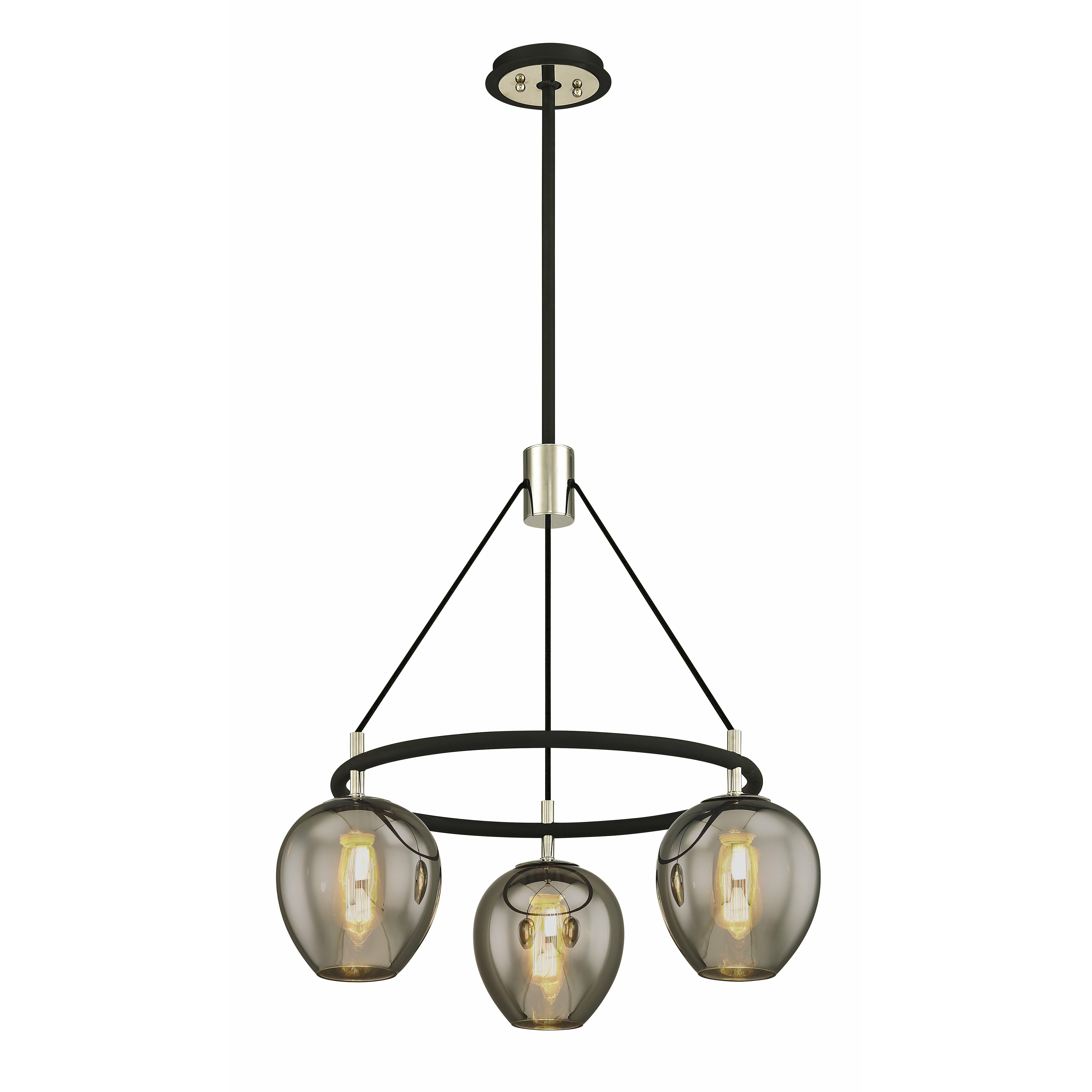 Iliad Chandelier Carbide Blk & Pol Nickel