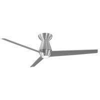 Slim Indoor/Outdoor 3-Blade 52" Smart Flush Mount Ceiling Fan with LED Light Kit and Remote Control