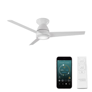 Tip Top Indoor/Outdoor 3-Blade 44" Smart Flush Mount Ceiling Fan with LED Light Kit and Remote Control