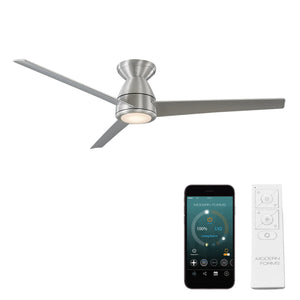 Tip Top Indoor/Outdoor 3-Blade 52" Smart Flush Mount Ceiling Fan with LED Light Kit and Remote Control